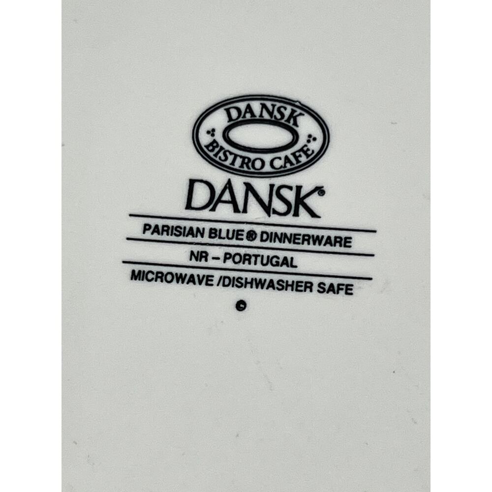 DANSK Parisian Blue Cafe Bistro Dinner Plate 10 3/8" Portugal Stripes - Picture 3 of 5